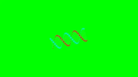 A vibrant digital dna double helix structure isolated on a solid green back.. Stock-Footage 341839177