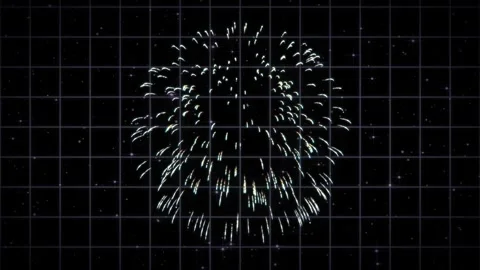 Vibrant digital explosion on grid background with colorful sparks Stock-Footage 337602981