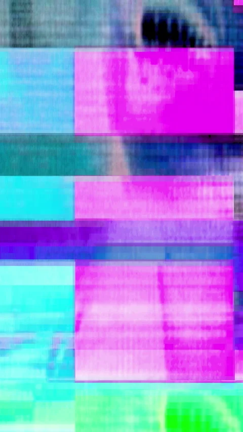 Vibrant Digital Glitch Animation Loop Stock Footage 303443370