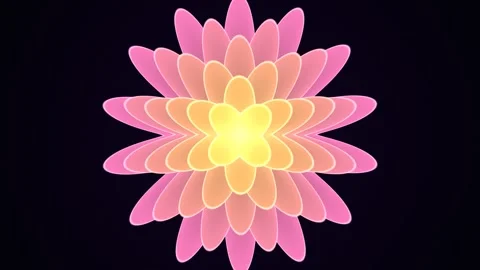 A vibrant digital graphic featuring layered translucent flower petals in gr.. Stock Footage 347465502