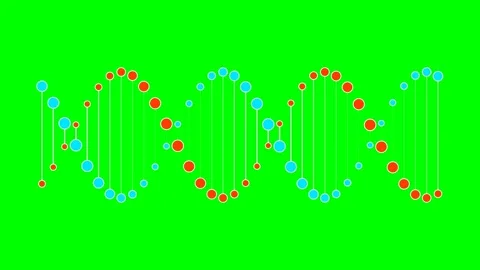 A vibrant digital illustration of a dna double helix on a green background Stock Footage 340266506