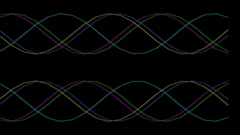 Vibrant digital infinity curve background with flowing neon line art pattern Stock Footage 337573185