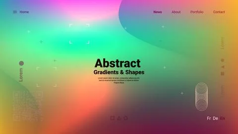 A vibrant digital interface showcases swirling gradients and geometric shap.. 스톡 일러스트
