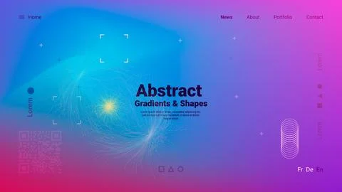 A vibrant digital layout features abstract gradients and shapes in hues of .. 스톡 일러스트