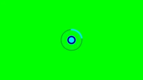 A vibrant digital loading circle animation isolated on a solid green backgrou Stock Footage 340267313