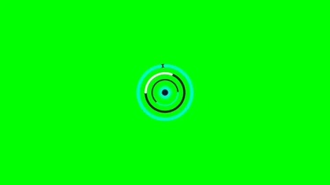 A vibrant digital loading circle animation displayed on a bright green screen Stock Footage 340902918