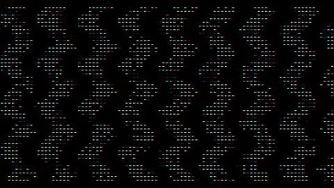 Vibrant digital pattern with blue and red dots on black background Illustrazione stock