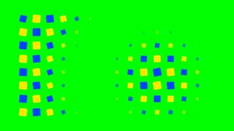 A vibrant digital pattern featuring yellow and blue squares on green backgrou 動画素材 340264959