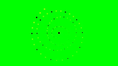 A vibrant digital spiral made of small green and black dots on green screen Video stock 340268304