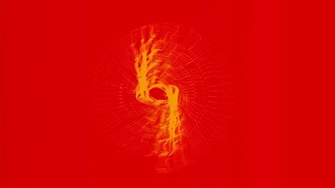 Vibrant digital waveform animation on red background Stock Footage 325657358