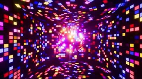 Vibrant Disco Ball Animation with Dynamic Pixel Background. Looped animatio.. Stock-Footage 321055253