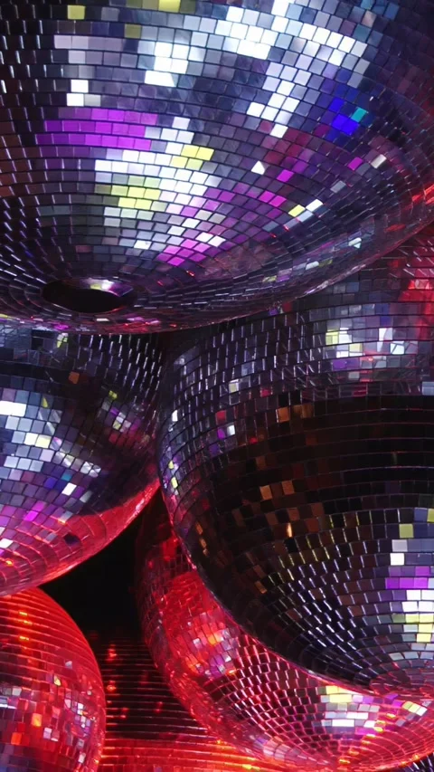 Vibrant Disco Ball Reflections for Electric Celebration Stock Footage 284265594