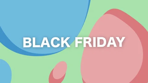 A vibrant display promoting Black Friday sales through dynamic graphic visuals. Stock Footage 318064886