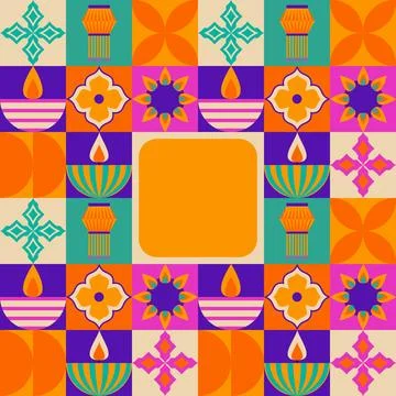 Vibrant Diwali celebration pattern Stock Illustration