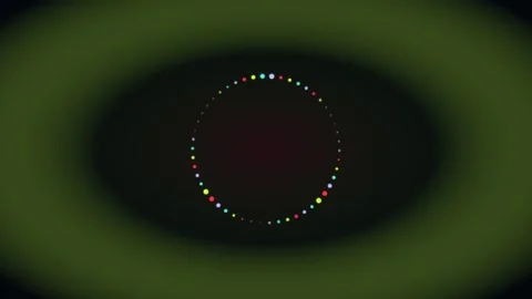 Vibrant Dots Arranged in a Moving Circle on a Dark Gradient Background Repr.. Stock Footage 340471780