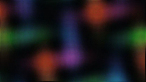 Vibrant dots create colorful patterns on a dark background Stock Footage 337064419