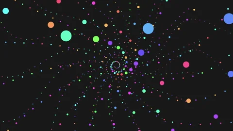 Vibrant dots form a circular array on black background 스톡 동영상 321994336
