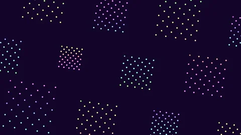 Vibrant dotted geometric pattern on dark background Stock Footage 267051382