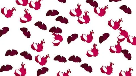 Vibrant dragon fruit and pitaya slices seamless pattern illustration on a c.. Stock Illustration