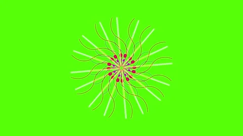 Vibrant dynamic explosion of colorful lines on green background Stock Footage 330287729