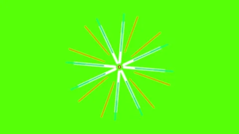 Vibrant dynamic lines exploding on green background Video stock 330287299