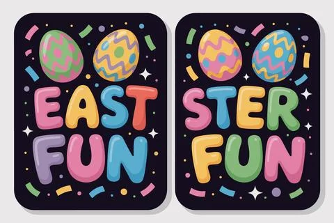 Vibrant easter celebration with colorful eggs and festive text 스톡 일러스트