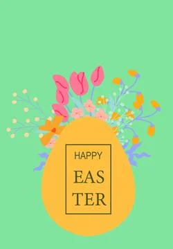 Vibrant easter egg design with floral elements for celebratory posters Stock Illustration
