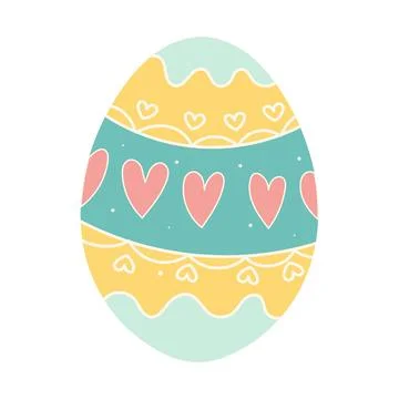 A vibrant Easter egg with an elegant ornamental design inspired by spring f.. Stock Illustration