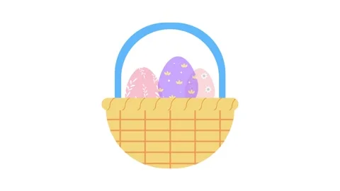 A vibrant Easter egg icon adorned with intricate designs, representing the .. Stock Footage 332330416