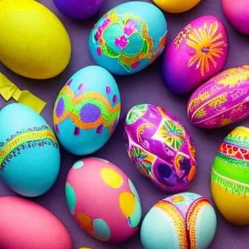 Vibrant Easter Eggs Ilustração Stock