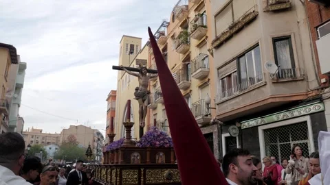 Vibrant Easter Procession in the Streets of Alicante, Spain Stock Footage 332201141