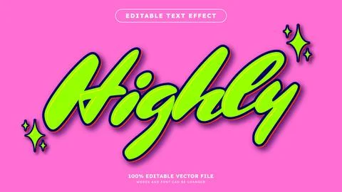 Vibrant Editable text effect 3d cartoon style text effect Stock Illustration
