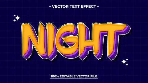 Vibrant editable text effect for night themes Illustrazione stock