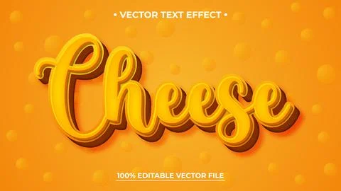 Vibrant editable vector text effect for 'Cheese' in yellow Illustrazione stock