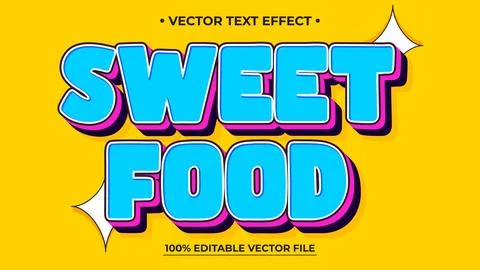 Vibrant editable vector text effect for sweet food promotions Illustrazione stock