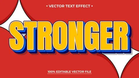 Vibrant editable vector text effect with strong typography Stock Illustration