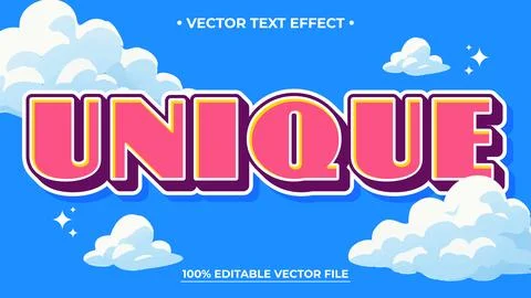 Vibrant Editable Vector Text Effect with Unique Typography Stock Illustration