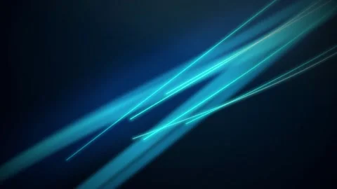 Vibrant electric blue light beams flow against a dark abstract space Stock Footage 340831753