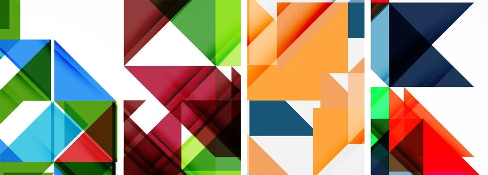 Vibrant electric blue triangles create a colorful pattern on a white background イラスト素材