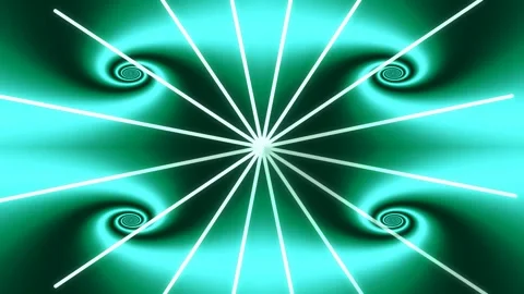 Vibrant emerald abstract radial wave pattern with futuristic energy lines Stock Footage 336163722