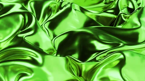 Vibrant emerald green silk fabric flows with luxurious, fluid, and dynamic waves Stock Footage 314932368