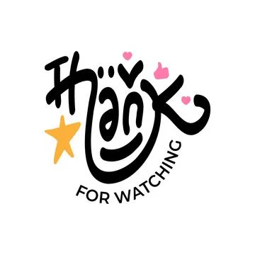 A vibrant end screen design vector with a "Thank You for Watching" message. Stock Illustration