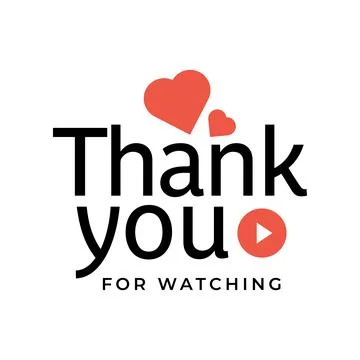 A vibrant end screen design vector with a "Thank You for Watching" message. Stock Illustration