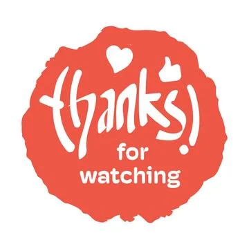 A vibrant end screen design vector with a "Thank You for Watching" message. Stock Illustration