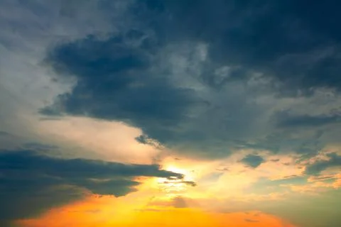 Vibrant evening sky Stock Photos