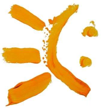 Vibrant expression of emotions through bold orange brush strokes Stock Photos