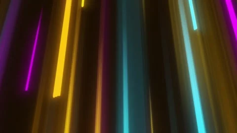 Vibrant falling particles with luminous trails in dark background Stock Footage 294084456