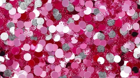 Vibrant Festive Confetti Background in Pink and Red Tones for Celebrations Stock Footage 294510264