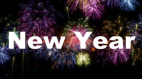 Vibrant fireworks explode in night sky for new year's celebration 스톡 동영상 337446646