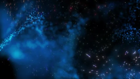 Vibrant fireworks explode in the night sky with colorful bursts with Video stock 345480178